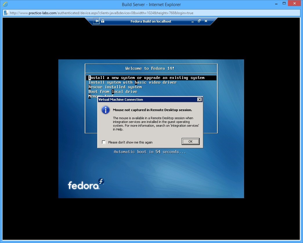 Practice Labs screenshot.